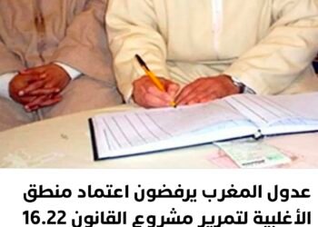 العدول يهددون بالاستقالة الجماعية رداً على مشروع القانون رقم 16.22 .