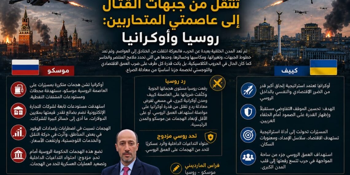 حرب المسيّرات تنتقل من جبهات القتال إلى عاصمتي المتحاربين: روسيا وأوكرانيا ،،،